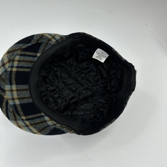 D&Y Women's Black Blue Plaid Cadet Preppy BOHO Hat S/M - Picture 9 of 12